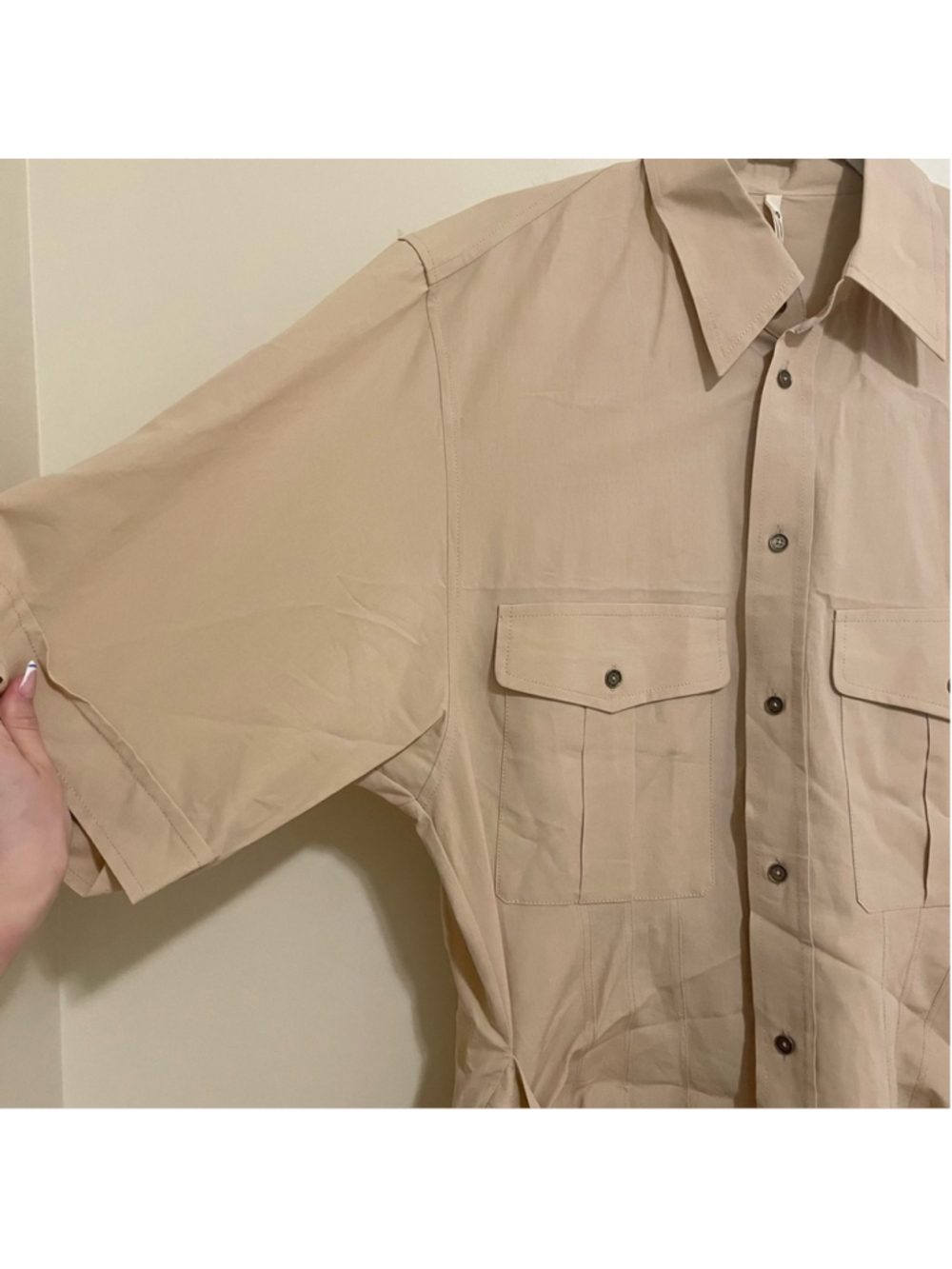 Petar Petrov Revenge Dress Resort 2024 Cotton Linen Tan Midi Sz 8 - Picture 11 of 16